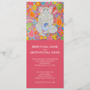 Ganesh Wedding Invitation pink
