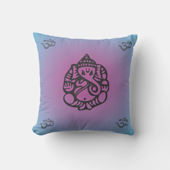 Ganesh Yoga Pillow blue/purple (Front)