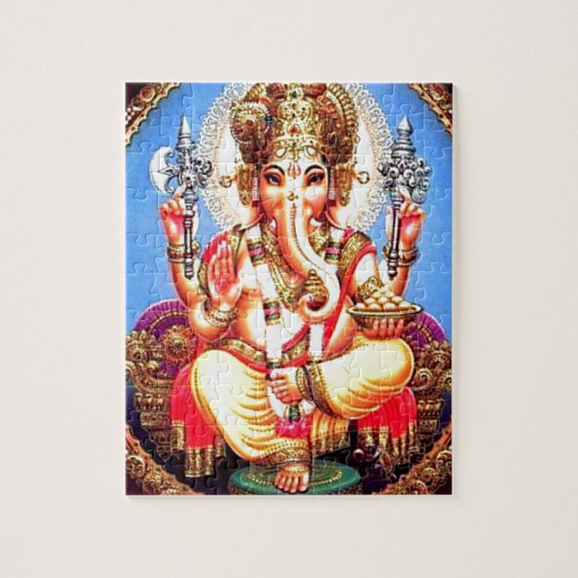 Ganesha (गणेश) Indian Elephant Jigsaw Puzzle (Vertical)
