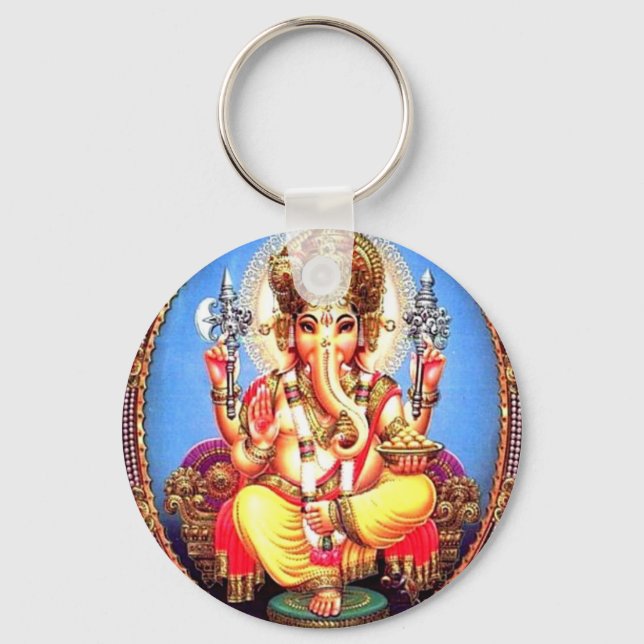 Ganesha (गणेश) Indian Elephant Key Ring (Front)