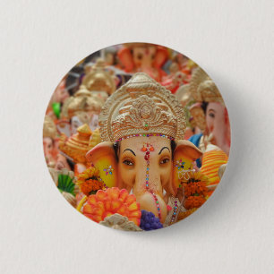 Ganesha 6 Cm Round Badge