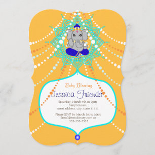 Ganesha Baby shower 5" x 7" invitation card