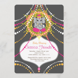 Ganesha Baby shower 5" x 7" invitation card