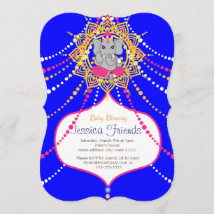 Ganesha Baby shower 5" x 7" invitation card
