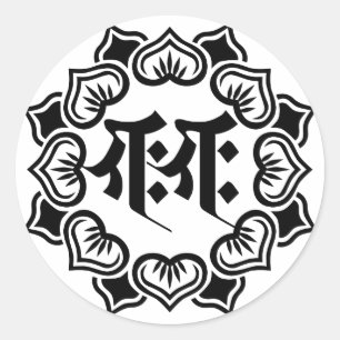 Ganesha bonji(B) Classic Round Sticker