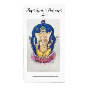 Ganesha Book Plate Label Elephant Maureen Girard
