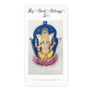 Ganesha Book Plate Label Elephant Maureen Girard