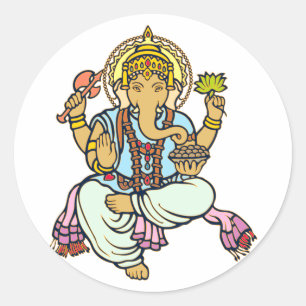 Ganesha Classic Round Sticker