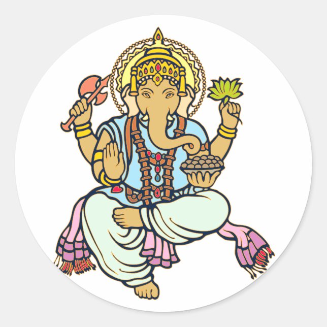 Ganesha Classic Round Sticker (Front)