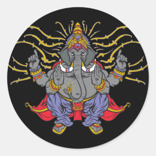 Ganesha Classic Round Sticker