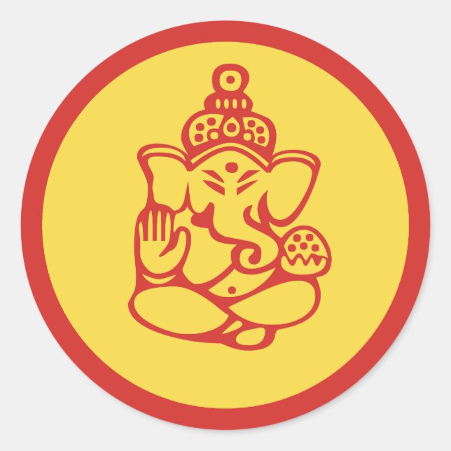 Ganesha Classic Round Sticker (Front)
