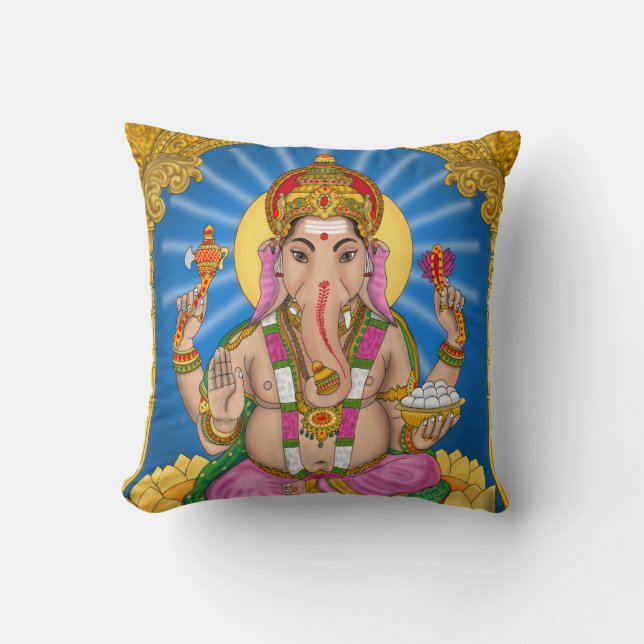 Ganesha Clock Cushion (Front)