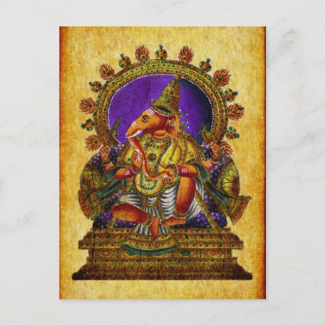 Ganesha Deva antique Postcard (Front)