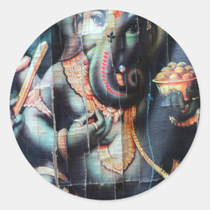 Ganesha elephant Hindu Success God Classic Round Sticker