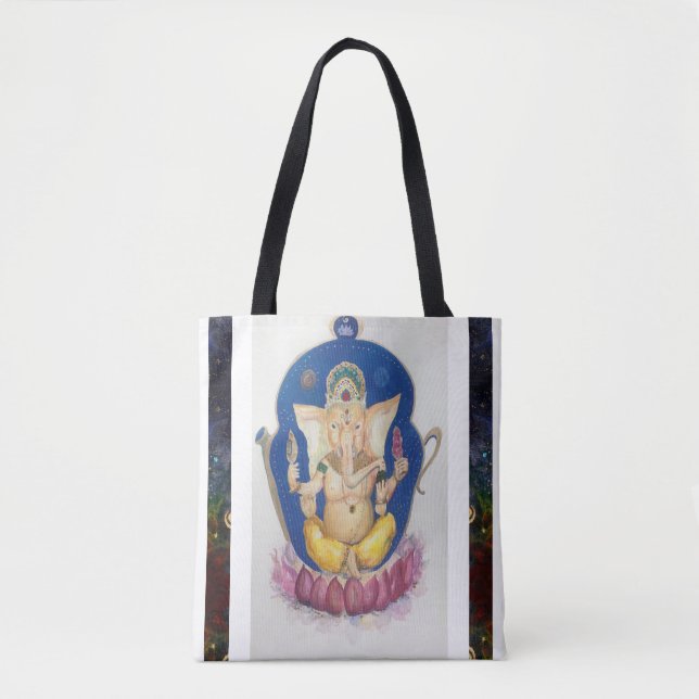 Ganesha Elephant Luck Maureen Girard Tote Bag (Front)
