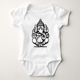 Ganesha Elephant No. 4 (black) Baby Bodysuit