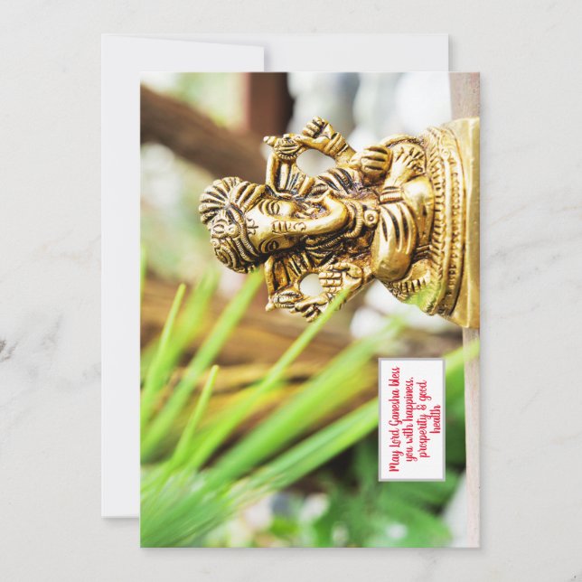 Ganesha festival Bronze statue diwali personalize  Holiday Card (Front)