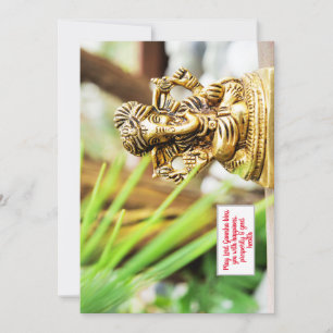 Ganesha festival Bronze statue diwali personalize Holiday Card