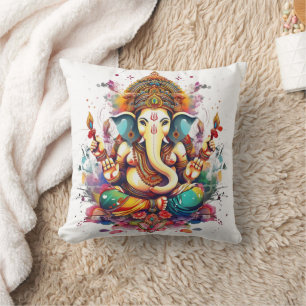 Ganesha, ganesh, ganapati remover of obstacles #3 cushion