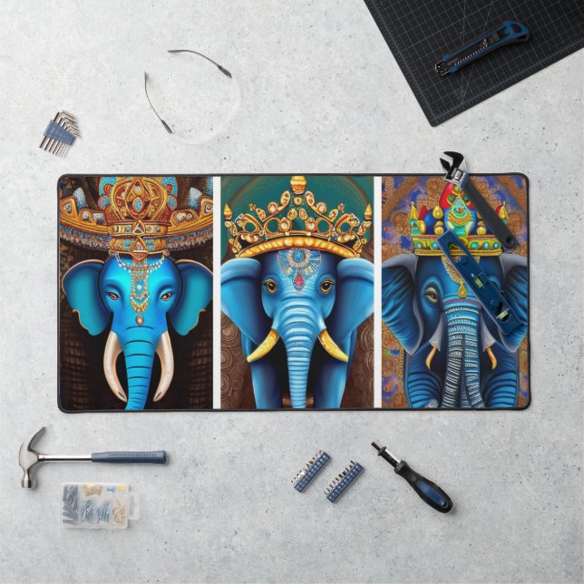 Ganesha, ganesh, ganapati remover of obstacles #5 desk mat (Workstation)