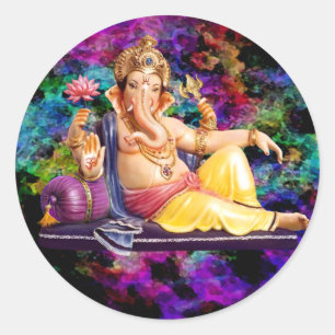 Ganesha Greeting Cards, Stickers, Postcards Classic Round Sticker