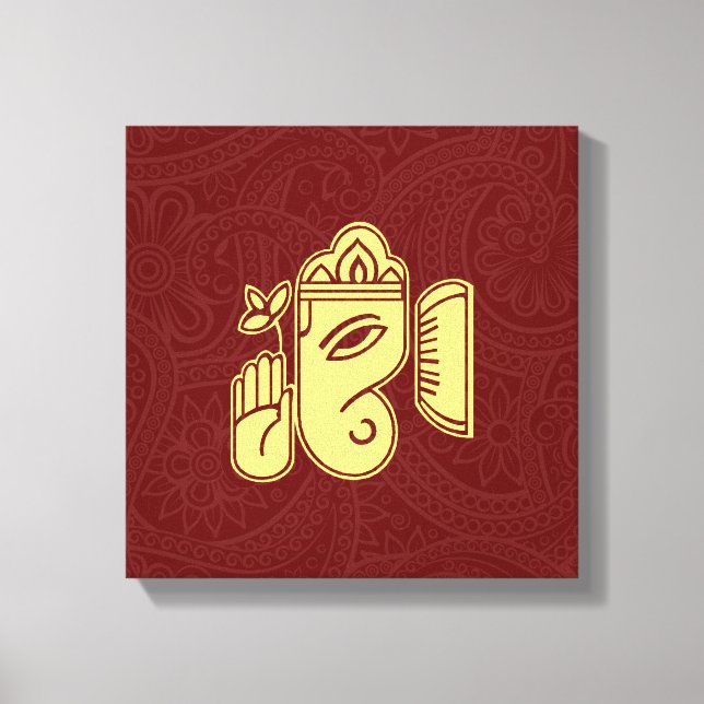 Ganesha Hindu Deity Canvas Wall Art (Front)