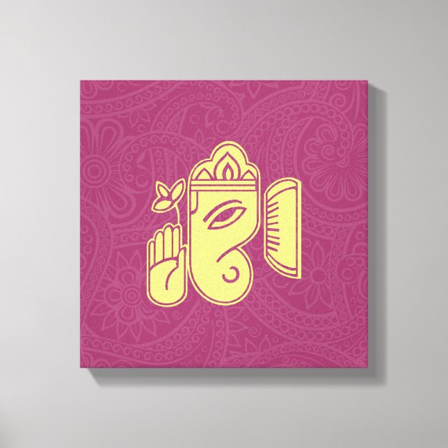 Ganesha Hindu Deity Canvas Wall Art (Front)
