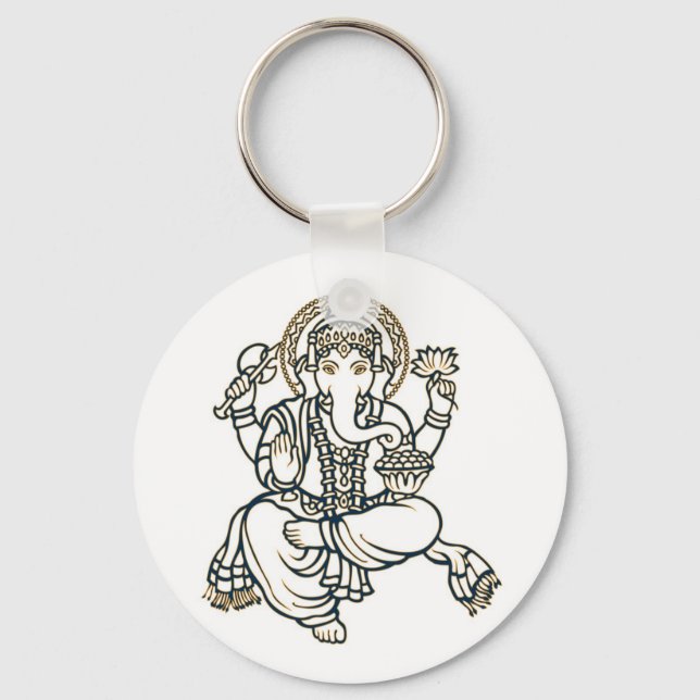 Ganesha Hindu Deity God Key Ring (Front)