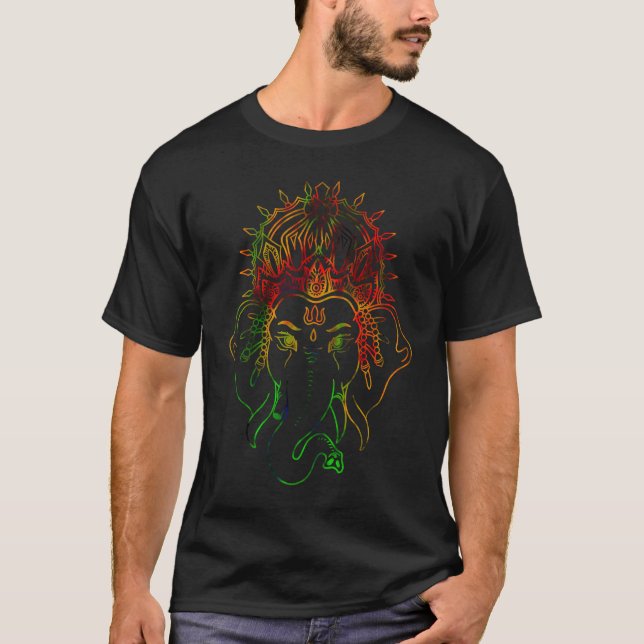 Ganesha Hindu God Spirituality Yoga Psychedelic Ba T-Shirt (Front)