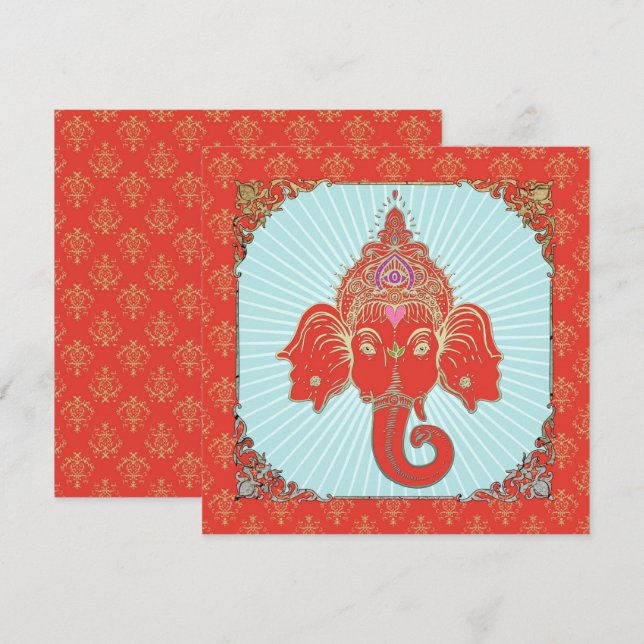 GANESHA Indian God - Invitation Card (Front/Back)