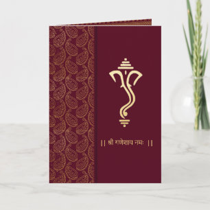 Ganesha Indian royal wedding invit Card