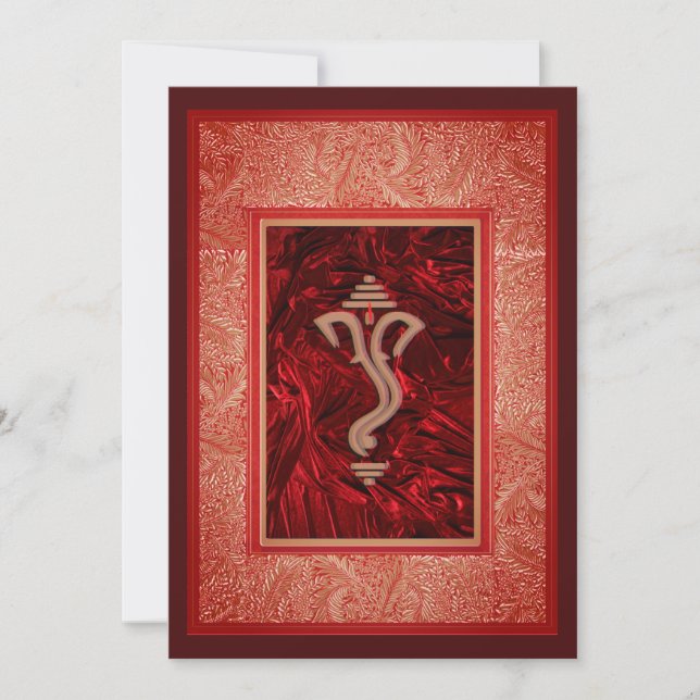 Ganesha Indian traditional wedding invitation card (Front)