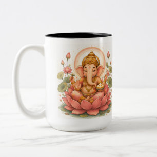 Ganesha Lotus Ganesh Chaturthi Festival Two-Tone Coffee Mug