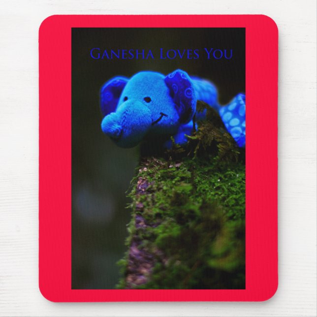 Ganesha Loves You Mouse Mat (Front)