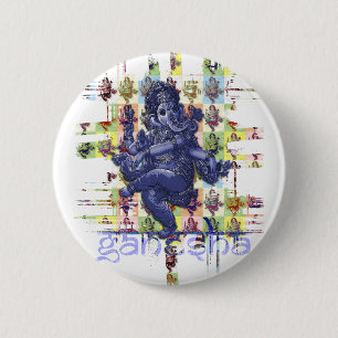 GANESHA make your own background 6 Cm Round Badge