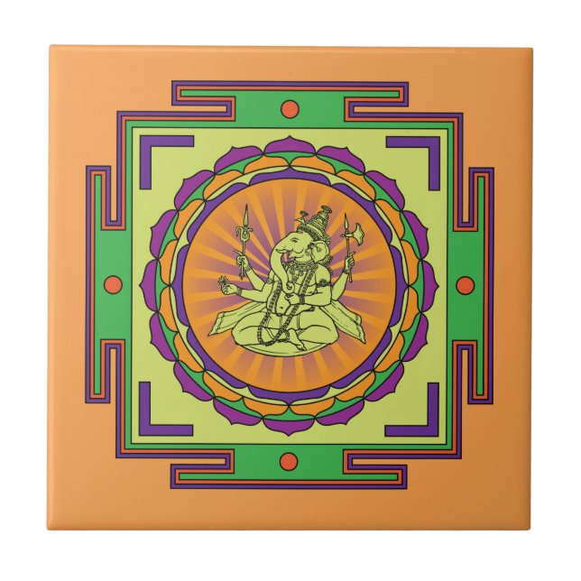 Ganesha Mandala Tile (Front)