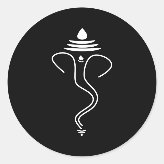 Ganesha Minimalist Ganesh Classic Round Sticker (Front)