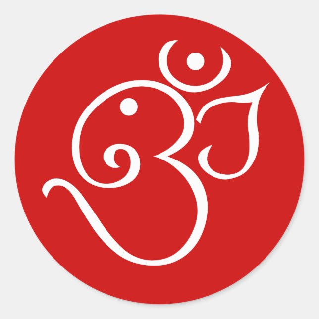 Ganesha Om Style Design Classic Round Sticker (Front)