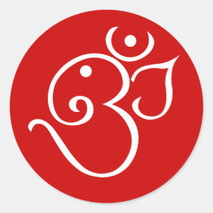 Ganesha Om Style Design Classic Round Sticker