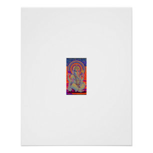 Ganesha Rainbow Halo Lotus Portrait Poster