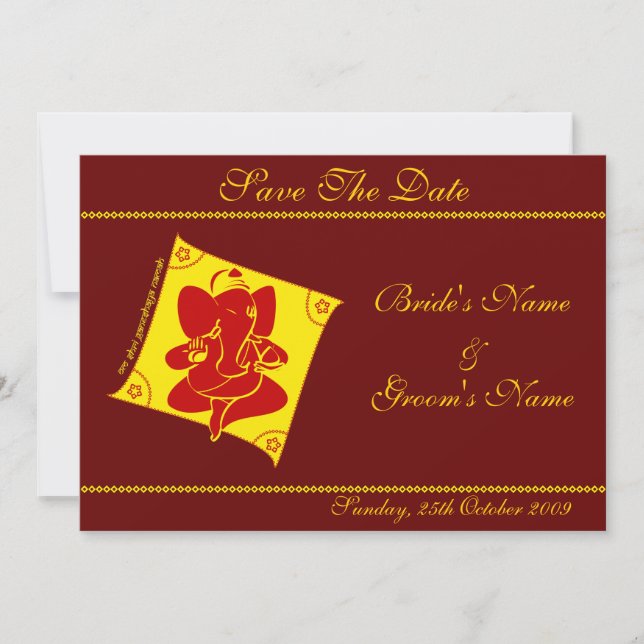 Ganesha Save The Date (Front)