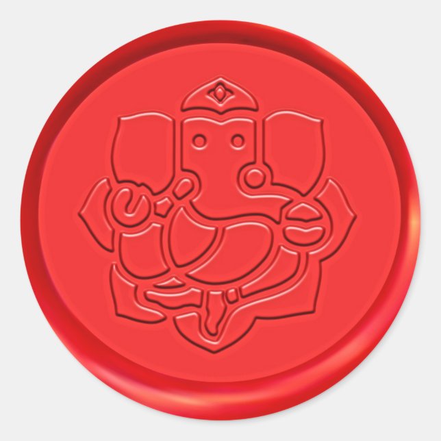 Ganesha Sign Red Wax Seal (Front)