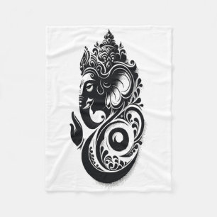 Ganesha, Spiritual Hindu Ganesh Indian Yoga God, M Fleece Blanket