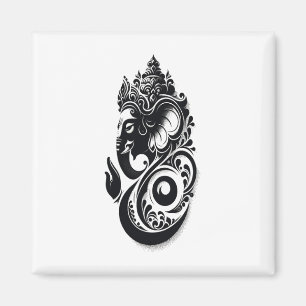 Ganesha, Spiritual Hindu Ganesh Indian Yoga God, M Magnet