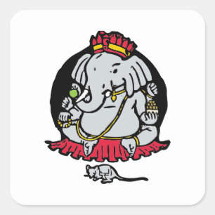Ganesha Square Sticker