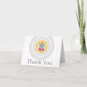 Ganesha thank you card- pink card