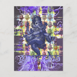 GANESHA violet paint splatter Postcard