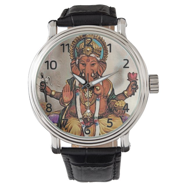 Ganesha Watch (with Roman Numerals) (Front)