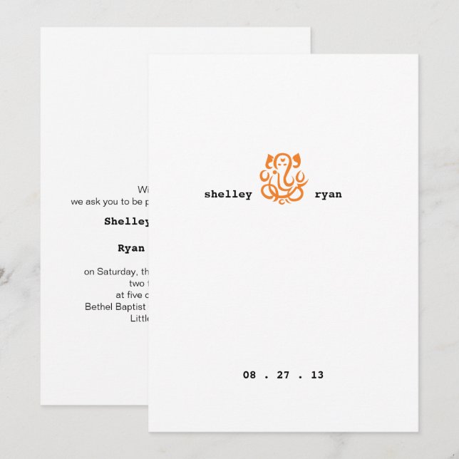 Ganesha Wedding Invitation (Front/Back)