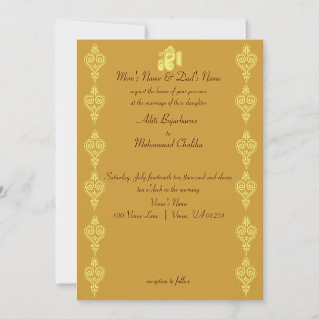 Ganesha Wedding Invitations (Front)